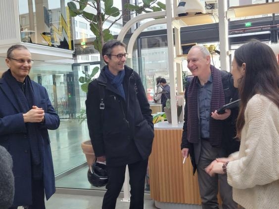 Louis-Marie Pons (Fondation), Anthony Briant et Jérôme Lesueur (ENPC), Abigail Bouaziz (Station F)